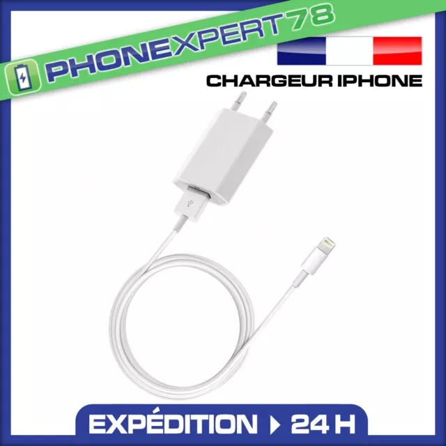 Chargeur Cable Usb Lightning Prise Pour Iphone 5/6/6S/7/8/Plus/X/Xr/Xs/Max/11/12