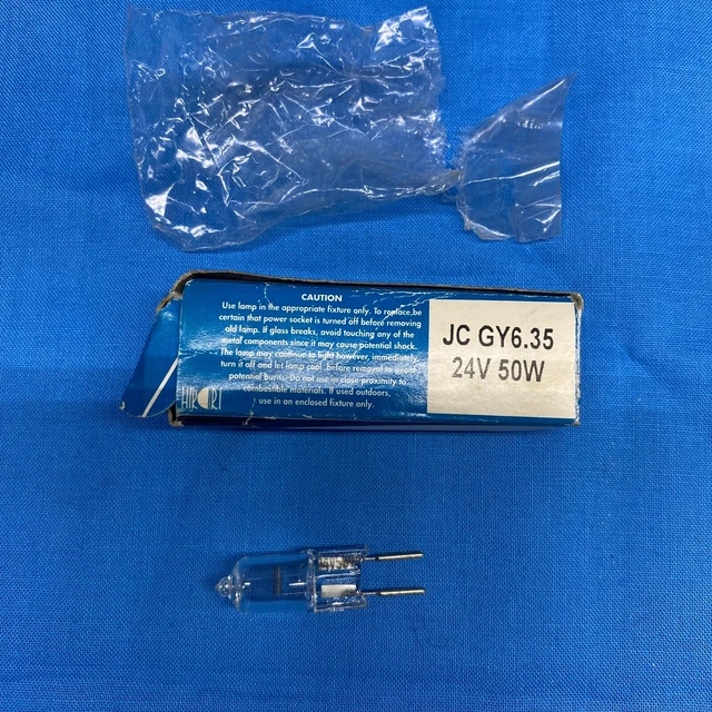Hikari Halogen Lamps Jc Gy6.35 24V 50W 2 Pin Package Dimensions 2-5/8"X7/8"X7/8"