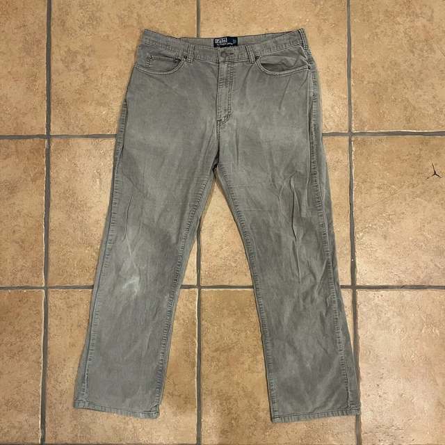 Vintage Polo Ralph Lauren Pants Mens 36x30 Corduroy Flat Front Chino Relaxed 90s