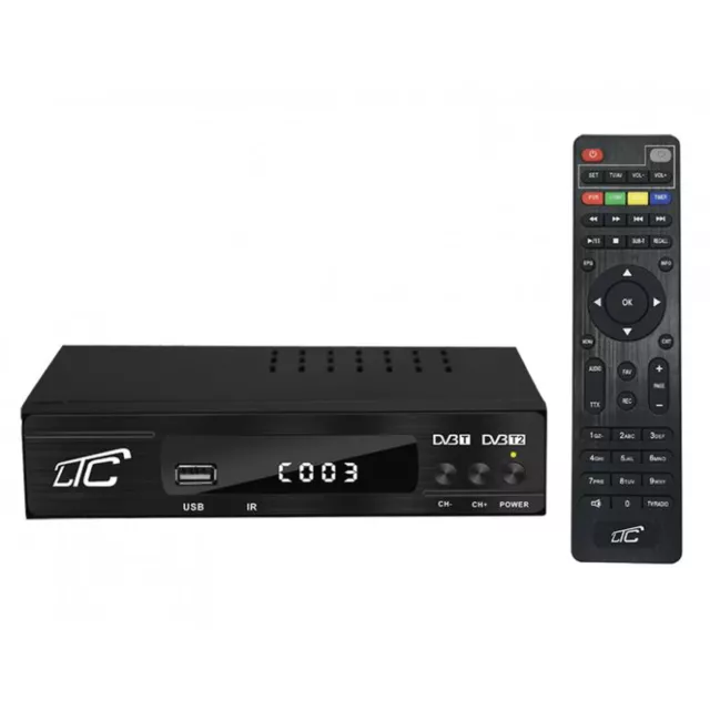 Tuner compatible DVBT-2 LTC, Full HD, Timeshift, télécommande programmable.