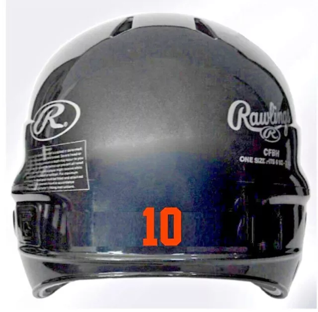 Custom Baseball/Softball Helmet Number Decal 1" Tall (12 pcs) Style 5