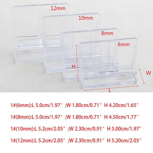 4X Acrylic  Clips Glass Cover Support Holder Aquarium Fish Tank 6/8/10/12mm