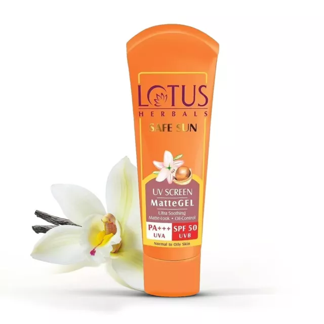 Lotus Herbals Safe Sun Crème solaire en gel mat invisible SPF 50 PA+++ pour...