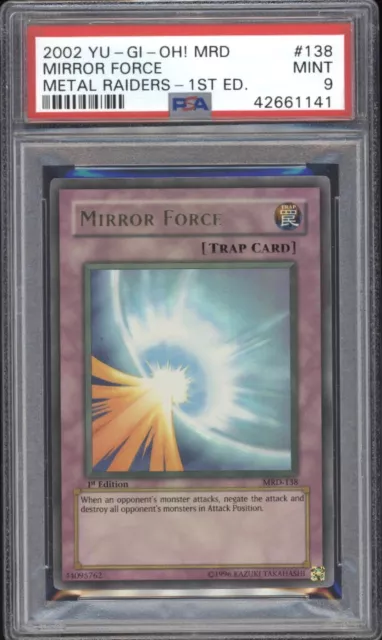 1st Ed Mirror Force Ultra Rare 2002 Yu-Gi-Oh! Card MRD-138 PSA 9 MINT