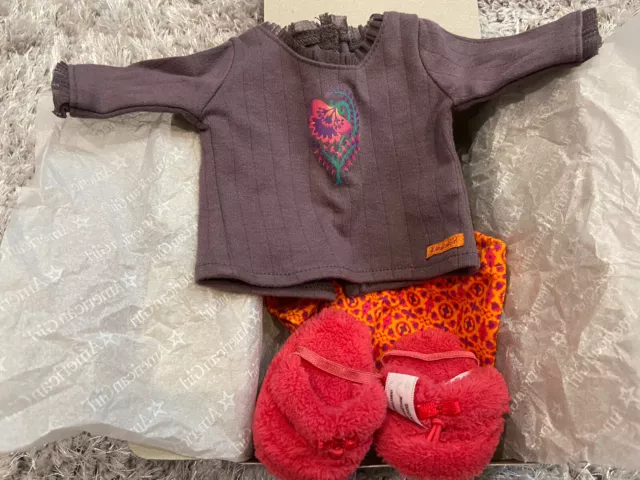 American Girl Saige Pajamas Slippers NIB Girl of the Year LE Retired New in Box