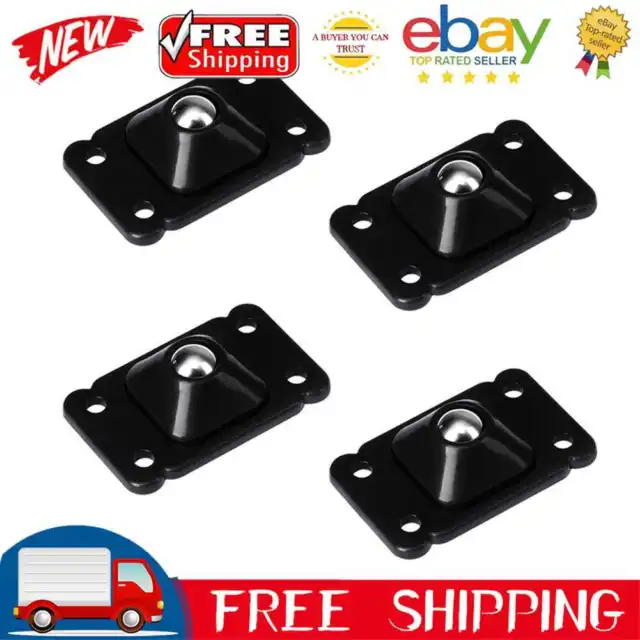4pcs Stainless Steel Self-Adhesive Universal Pulley Caster Pulleys (Black)
