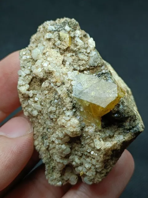 70-gm Honey Titanite Sphene crystal specimen on matrix - Zagi Mnts, Kpk, Pak