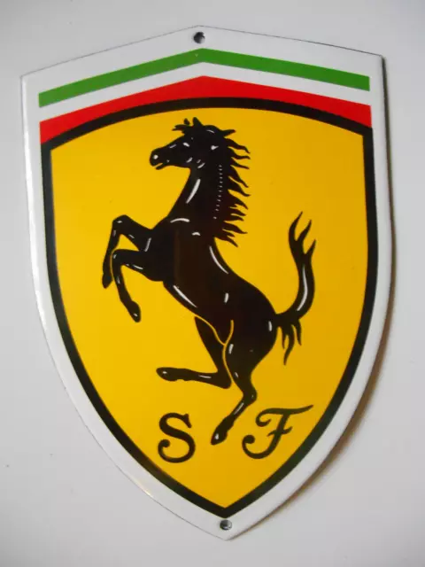 Ferrari Wappen Logo Emblem Tuning Garagen Schrauber Werkstatt Email Deko Schild