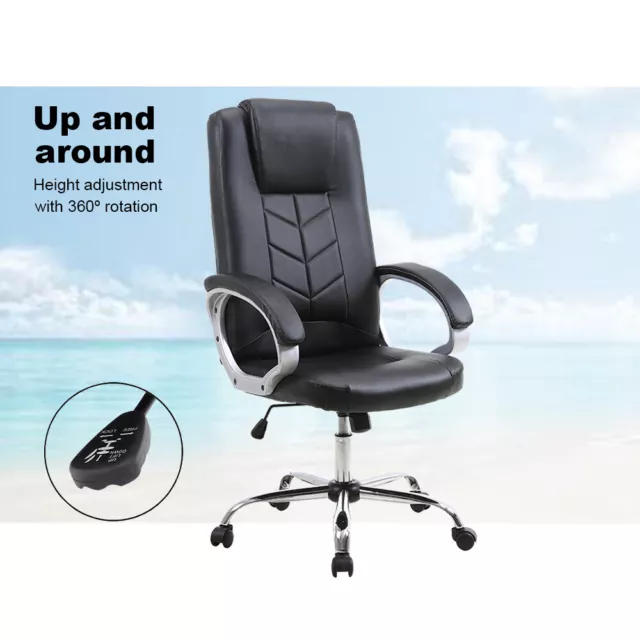 Executive Computer Chair Premium PU Leather Office Gaming Chairs High Back Seat