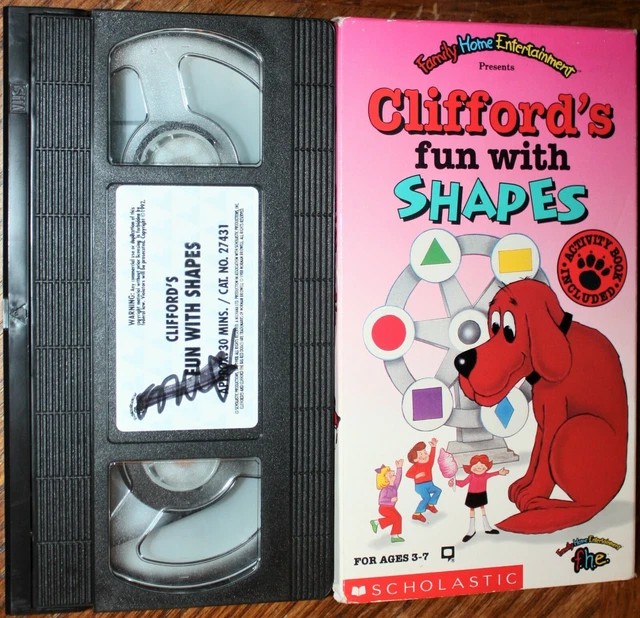 CLIFFORD'S FUN WITH SHAPES (vhs) Scavenger Hunt. Scholastic. VG Cond