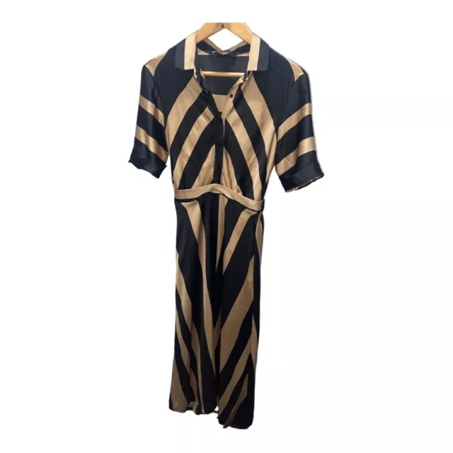 Zara striped deals satin dress