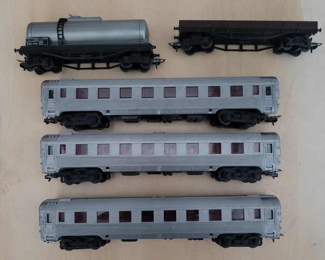 Rame De 4 Voitures Longues Inox SNCF Jouef HO - Occasion Bon état