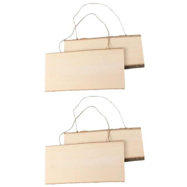 2x Bienvenido Placa de Madera Hágalo usted mismo Corona Artesanía Rebanadas de Madera en Blanco
