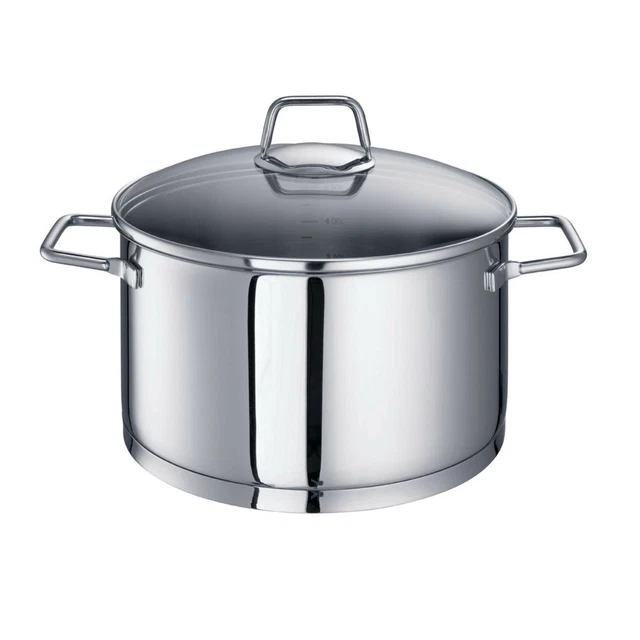 Schulte-Ufer Fleischtopf Wega, Schmortopf, Gartopf, Edelstahl 18/10, 24cm, 5.5L