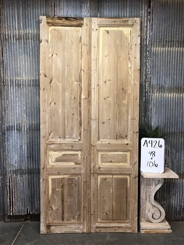 Antique French Double Doors (48x106) Raised Panel Doors, European Doors A426