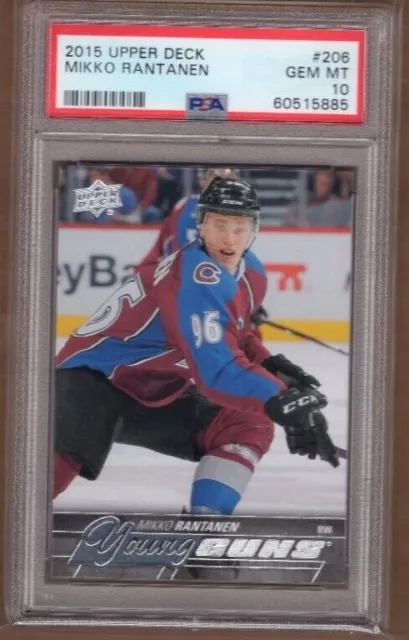 PSA 10 Gem Mint MIKKO RANTANEN 2015/16 UD UPPER DECK YOUNG GUNS ROOKIE CARD!