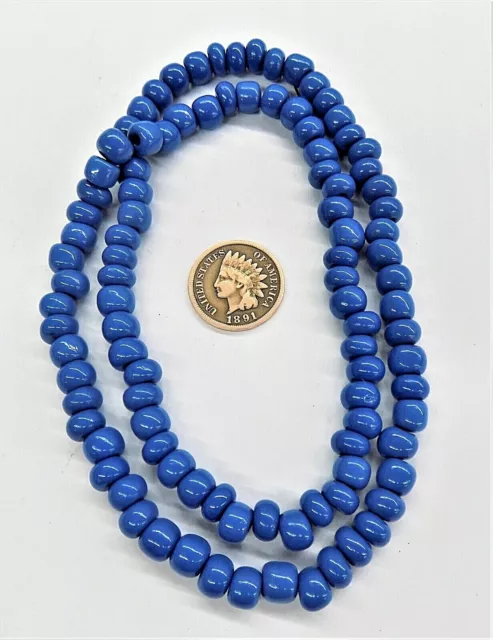 100 Vintage Dark  Pony Trader Blue African Crow Padre Trade Beads   L809