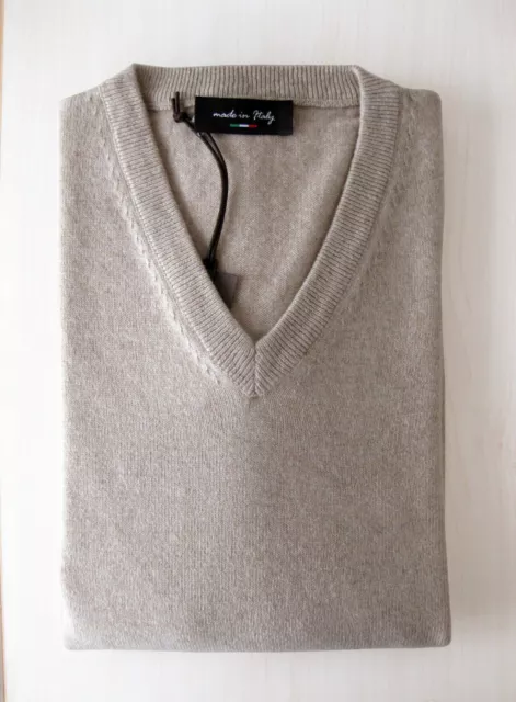 Maglione scollo a V uomo misto cashmere cachemire Made in Italy