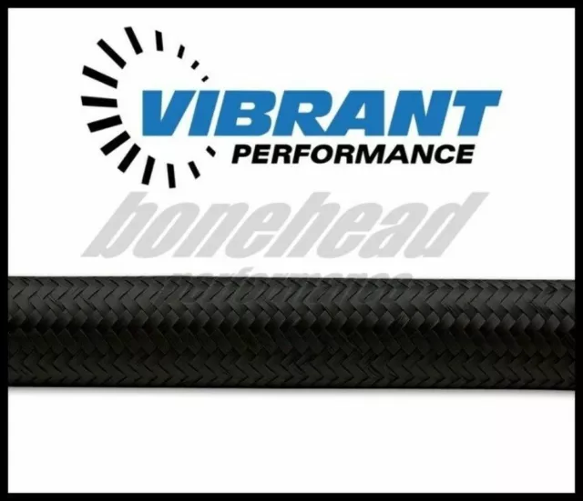 Vibrant 11980 20ft Roll of Black Nylon Braided Flex Hose; AN Size: -10