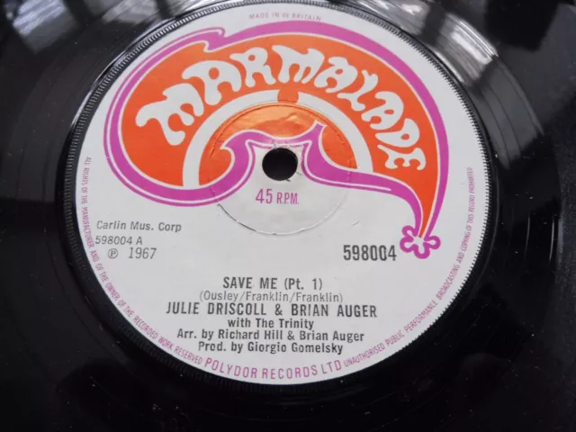 Julie Driscoll & Brian Auger With The Trinity – Save Me 1967 UK 45 EX+ MOD PSYCH