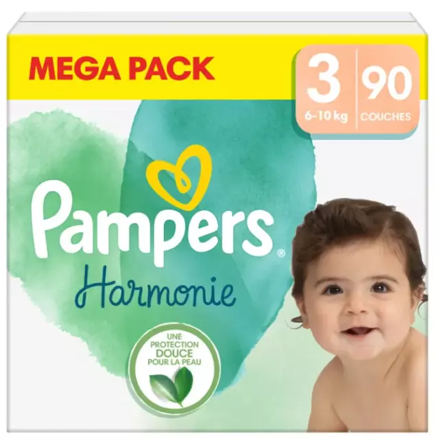 Couche pampers Harmonie taille 3 (6-10kg) 90 couches
