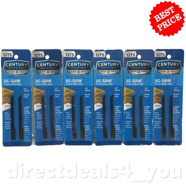 Century Drill&Tool 06612 12TS Jig-Saw Carbon Alloy Steel Saw Blades Pack 6