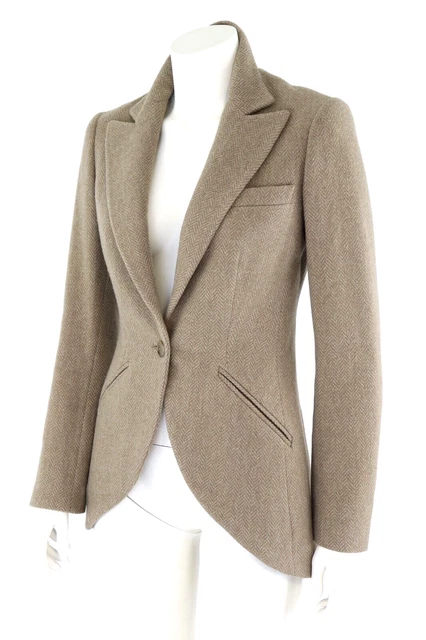 RALPH LAUREN BLACK LABEL Equestrian Wool Tweed Blazer Jacket US 6 S made in USA