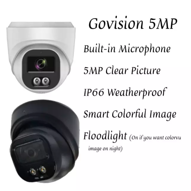5Mp Audio Colorvu Ip Poe Cctv 2K Camera In/ Outdoor 24/7 Colorful Night Vision