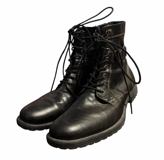ASTON GREY COLLECTION Rockcastle 2 Black Leather Lace Up Zip  display picture 1