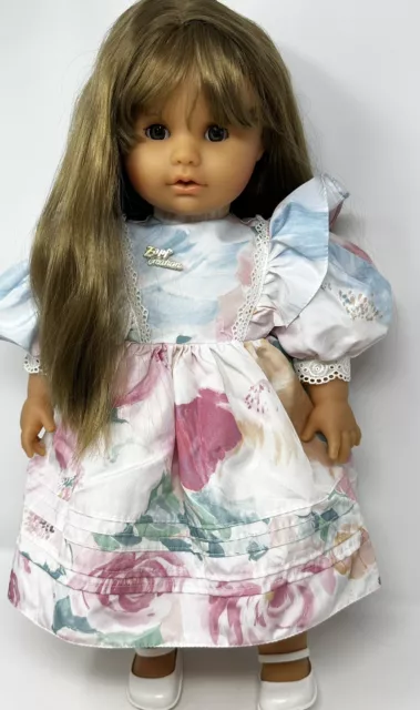 Max Zapf Creation 22” Floral Flower Dress Gorgeous Doll Long Hair