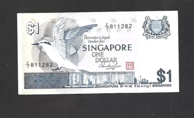 1 Dollar Extra  Fine   Banknote From  Singapore 1976  Pick-9