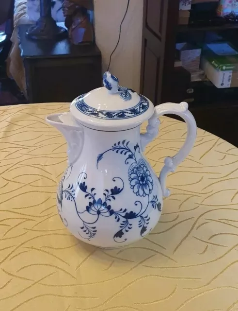 Zwiebelmuster große Kaffeekanne H 27 cm Teichert Porzellan Stadt Meissen um 1900