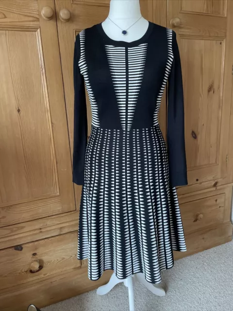 Alice Temperley Monochrome Midi Dress - Size 12