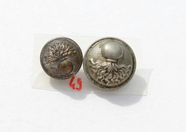 Bouton - Chasse modèle au chasseur T W & W ancre/grenade milieu XIX° d=25mm