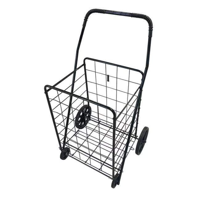 23" x 16" x 40-1/2" Large Foldable Single Basket Grocery Shopping Cart Trolley