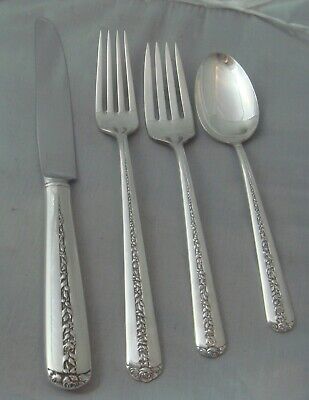 Towle Rambler Rose Sterling Silver Four 4 Pc. Piece Setting New French Knife