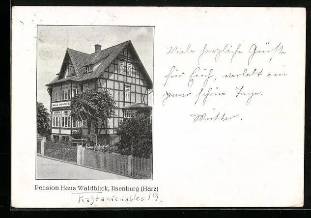 Ansichtskarte Ilsenburg /Harz, Hotel-Pension Haus Waldblick 1938