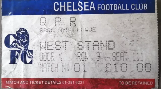 Biglietto partita CHELSEA v QPR Barclays Premier League