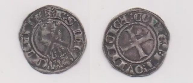 FRANCE * FEODALE  Provence Charles II d'Anjou Double denier 1,03gr argent