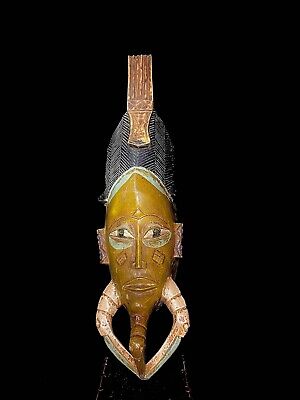 Vintage Hand Carved Wooden Tribal African Guro Kweni Wood Mask- 3356
