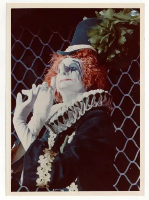 Vintage 5x7 Photo Creepy Clown Ringling Bros Circus Found Art 1970's Apl19 d