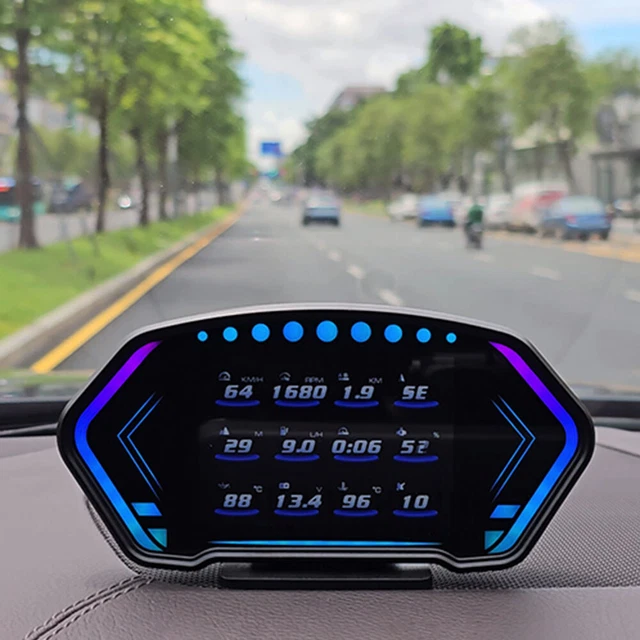 CAR HUD 6 Inch LCD Display RPM Head Up Display Compass Direction for ...