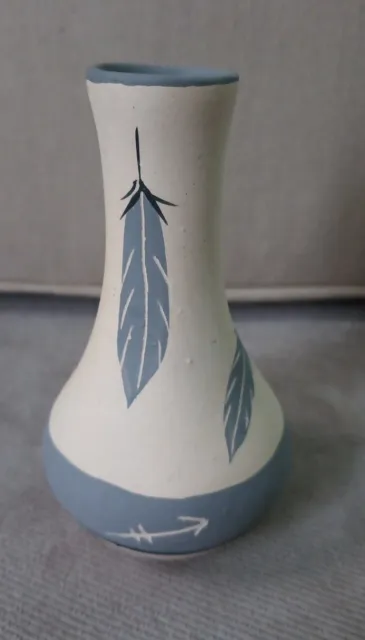 Desert Pueblo Pottery Hand Painted  Vase Signed Desert Pueblo Artist 5"