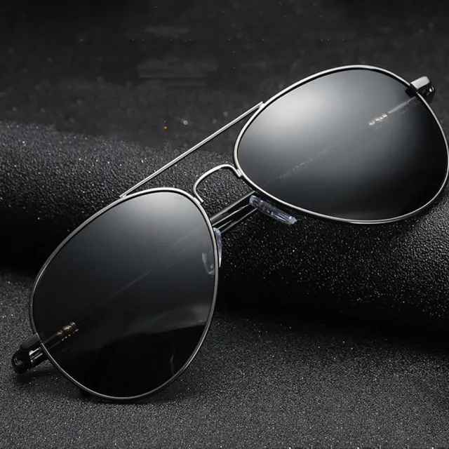 Polarised Polarized Pilot Sunglasses Grey Gun Metal UV 400 Aviators Men Driving