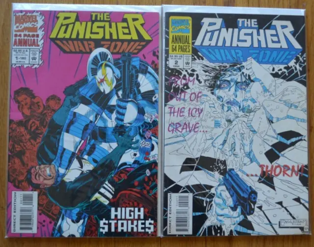 The Punisher War Zone Annuals # 1 + 2 - Marvel Comics
