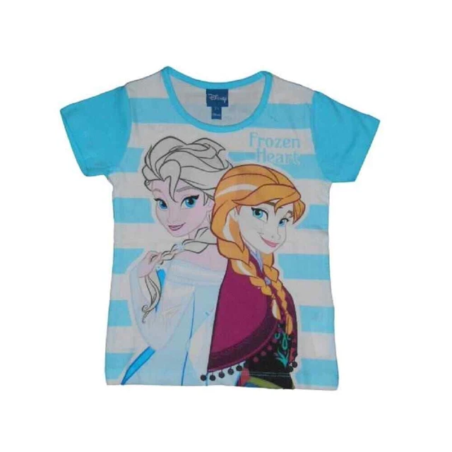 T SHIRT BAMBINA DISNEY Frozen righe azzurre EUR 6 81 PicClick FR