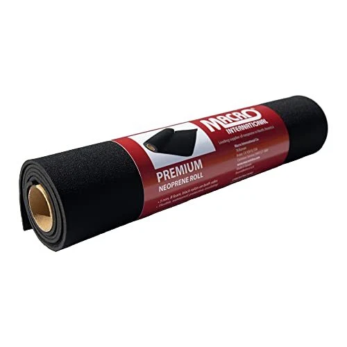 Macro Neoprene Sponge Foam Rubber Sheet Rolls w/Nylon Laminated Both Sides 16"
