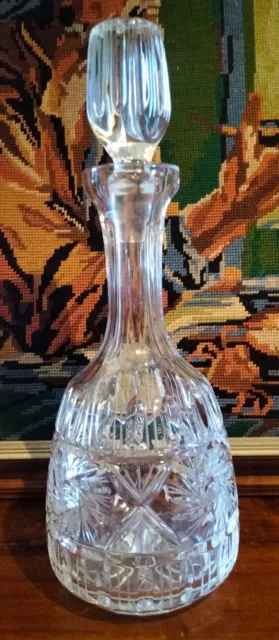 Vintage Atlantis Decanter Hand Cut & Blown Full Lead Crystal Made In Portugal