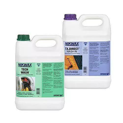 Nikwax Tech Wash & TX Direct 5 Litre Twin Pack Cleaning Waterproofing Outdoor