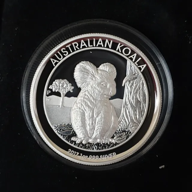 2017 $1 Australia Koala 1 oz .999 Fine Silver Proof High Relief Coin